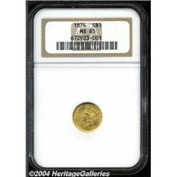 1874[G$1] MS65 NGC.