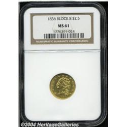 1836[$2 1/2] Block 8 MS61 NGC.
