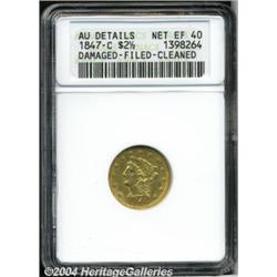 1847-C[$2 1/2]--Damaged, Filed, Cleaned--ANACS. AU Details, Net XF40.