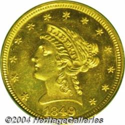 1849[$2 1/2] MS63 PCGS.