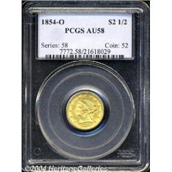 1854-O[$2 1/2] AU58 PCGS.