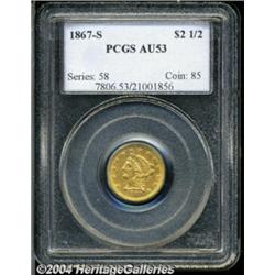 1867-S[$2 1/2] AU53 PCGS.