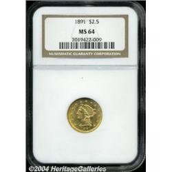1891[$2 1/2] MS64 NGC.