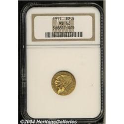 1911[$2 1/2] MS62 NGC.