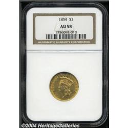 1854[$3] AU58 NGC.