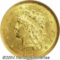 1834[$5] Plain 4 MS62 NGC.