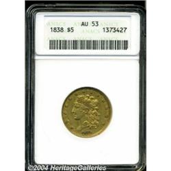1838[$5] AU53 ANACS.