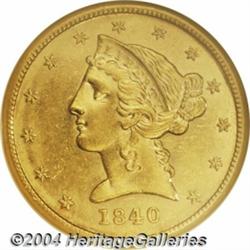 1840[$5] Narrow Mill MS61 NGC.