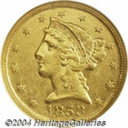 1853-C[$5] AU53 NGC.