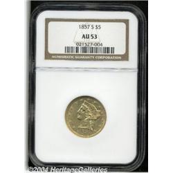 1857-S[$5] AU53 NGC.