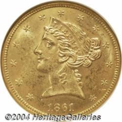 1861[$5] MS62 NGC.