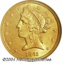 1861[$5] MS62 NGC.