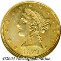 1870[$5] AU58 NGC.