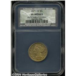 1871-CC[$5] VG8 Details, Improperly Cleaned, NCS.