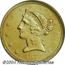 1877-S[$5] Unc Details, Burnished, NCS.