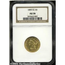 1890-CC[$5] AU58 NGC.