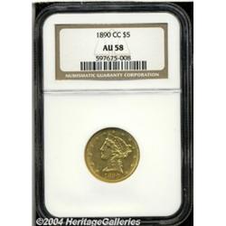 1890-CC[$5] AU58 NGC.