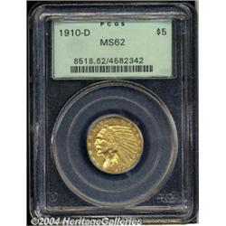 1910-D[$5] MS62 PCGS.