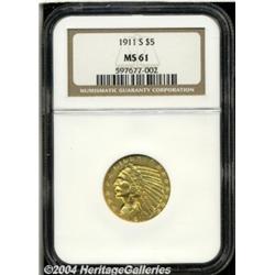 1911-S[$5] MS61 NGC.