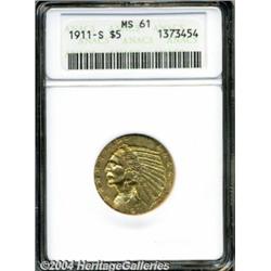 1911-S[$5] MS61 ANACS.