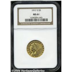 1911-S[$5] MS61 NGC.