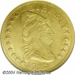 1795[$10] 13 Leaves--Scratched--ANACS. AU Details, Net XF45.