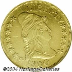 1800[$10]--Rims Damaged, Cleaned--ANACS. AU Details, Net XF40.