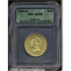 1851-O[$10] AU55 ICG.