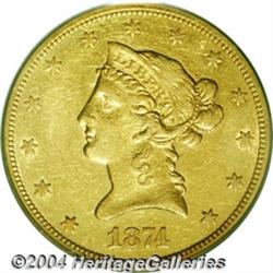 1874-S[$10] AU50 PCGS.