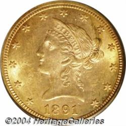 1891-CC[$10] MS62 PCGS.