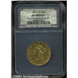 1892-CC[$10] AU50 Details, Removed From Jewelry, NCS.