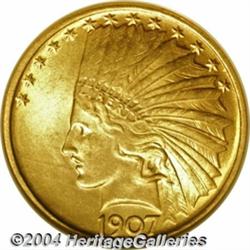 1907[$10] No Motto MS64 NGC.