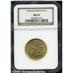 1908[$10] No Motto MS62 NGC.