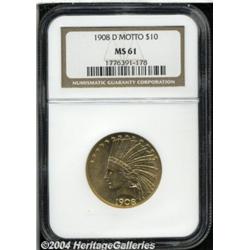 1908-D[$10] Motto MS61 NGC.