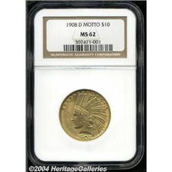 1908-D[$10] Motto MS62 NGC.