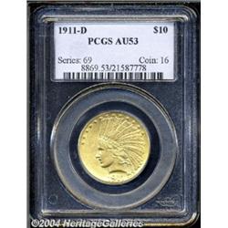 1911-D[$10] AU53 PCGS.