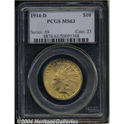 1914-D[$10] MS63 PCGS.
