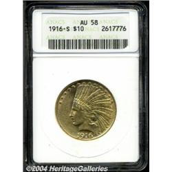 1916-S[$10] AU58 ANACS.