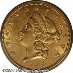 1854[$20] Large Date AU58 PCGS.