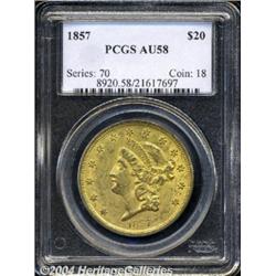1857[$20] AU58 PCGS.