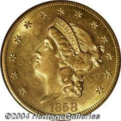 1858-S[$20] AU58 PCGS.