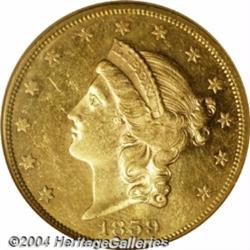 1859[$20] MS62 NGC.