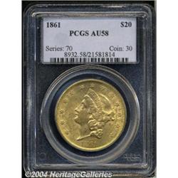 1861[$20] AU58 PCGS.