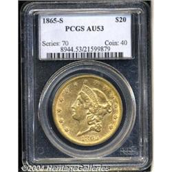 1865-S[$20] AU53 PCGS.