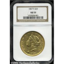 1867-S[$20] AU53 NGC.