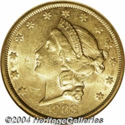 1868-S[$20] AU58 NGC.