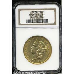 1873[$20] Open 3 AU55 NGC.