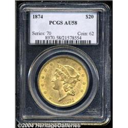 1874[$20] AU58 PCGS.