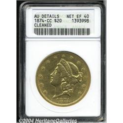 1874-CC[$20]--Cleaned--ANACS. AU Details, Net XF40.