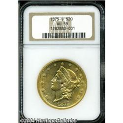 1875-S[$20] AU55 NGC.